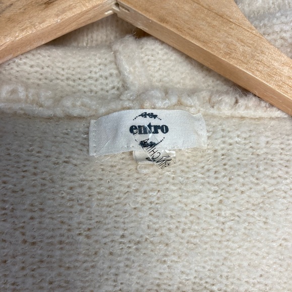 Entro Women’s Sweater Beige Long Cardigan Pockets Hood Size Small[N] - Picture 6 of 6